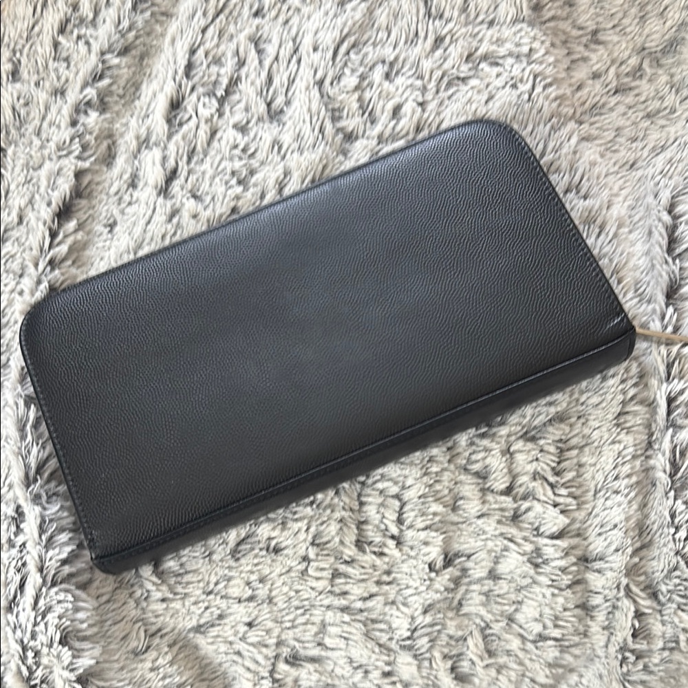 Saint Laurent Paris Zip Around Wallet in Embossed Leather EUC - Picture 7 of 9